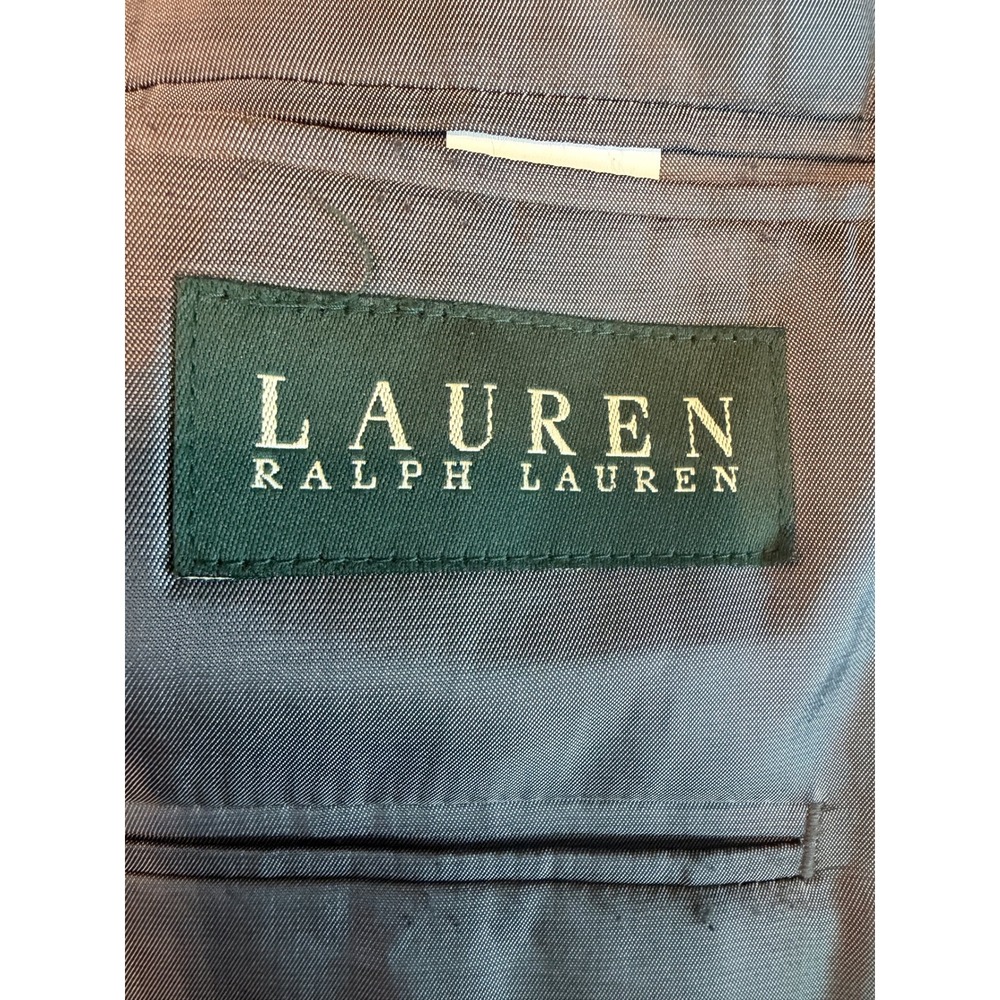 Lauren Ralph Lauren Mens 46R Grey Glen Plaid 100% Wool Suit Pleated Cuffed - Picture 12 of 15
